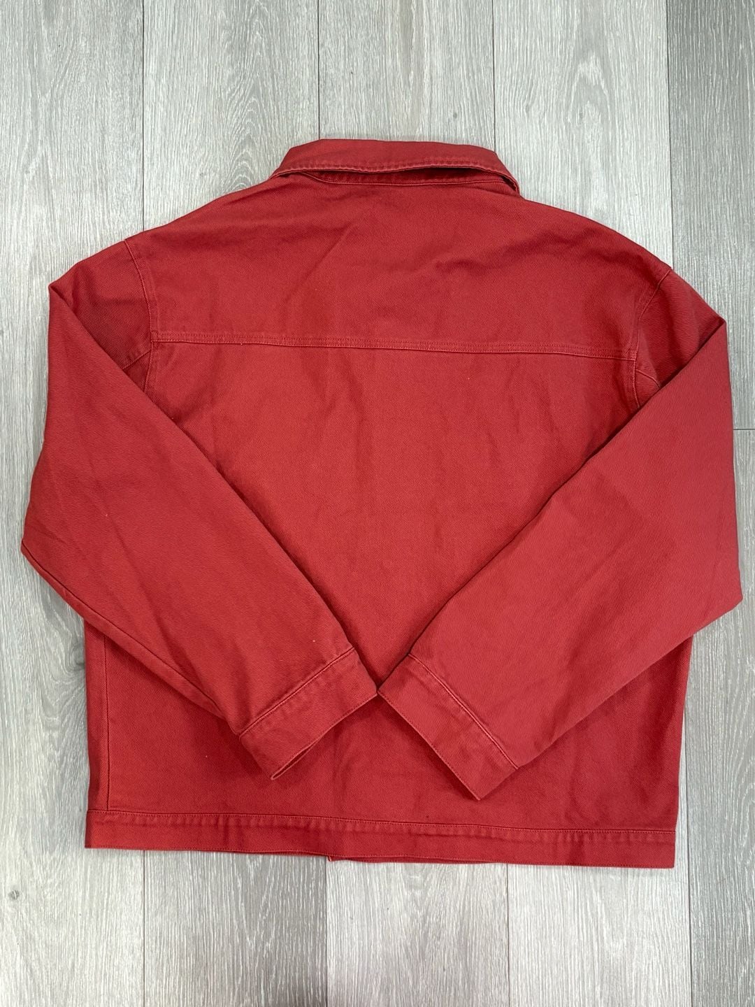 Coors Cowboy Denim Jacket Red Embroidered Horseshoe Size L 5
