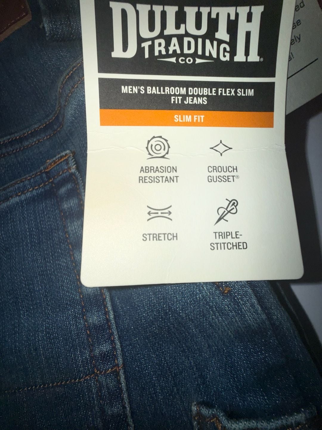Duluth Trading Co Flex Slim Fit Jeans Size 36x34 Blue Denim 5