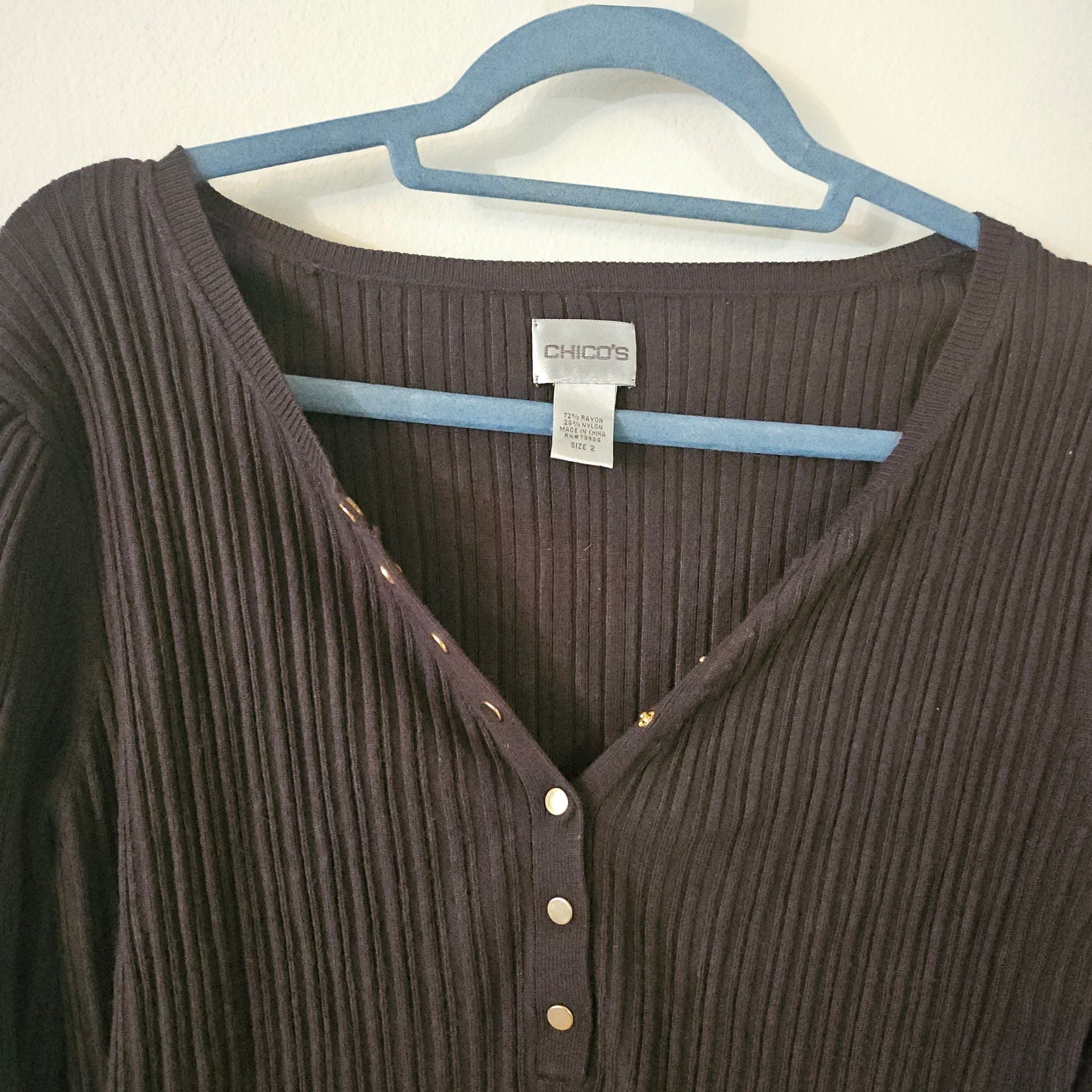 Black Long Sleeve Ribbed Shirt 289 4
