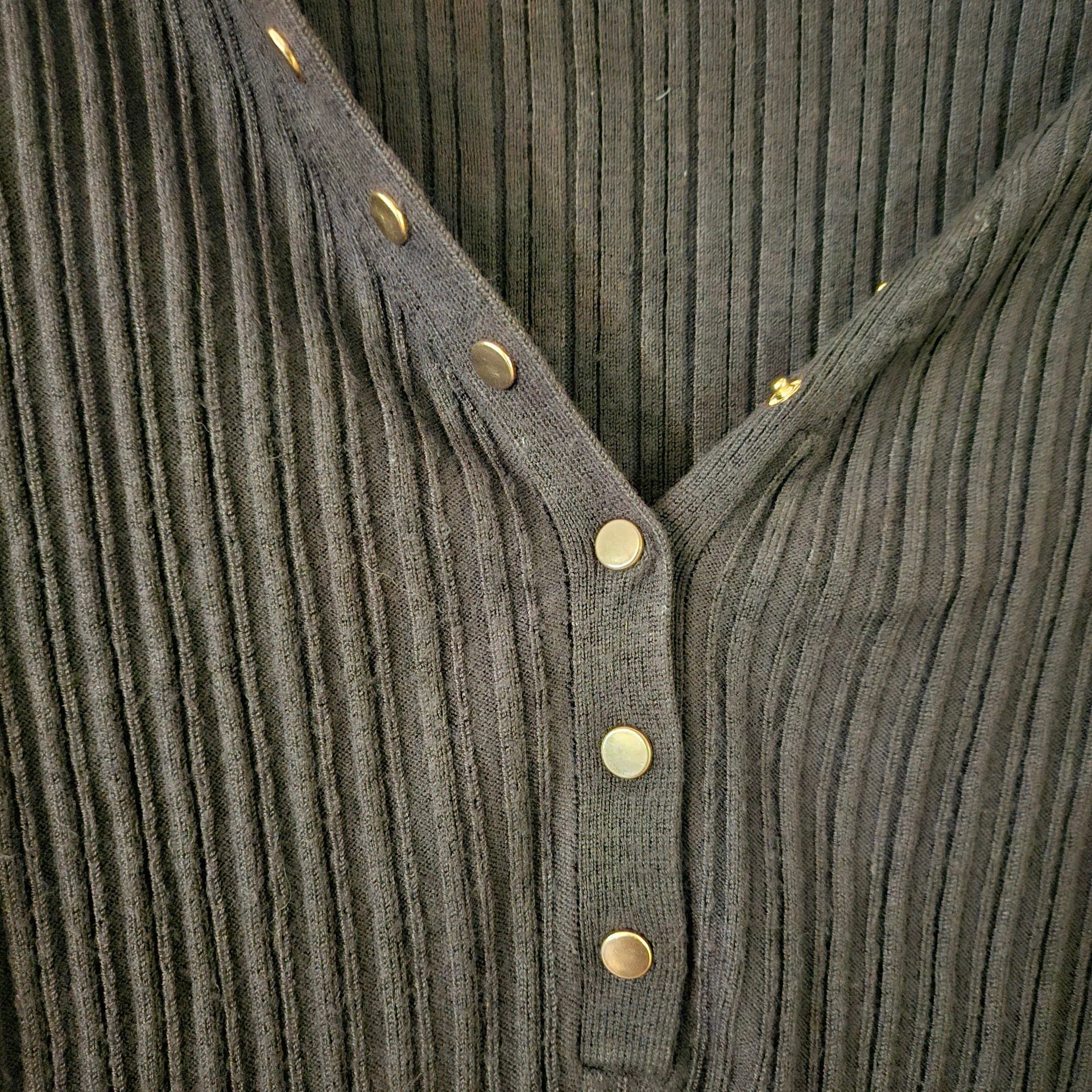 Black Long Sleeve Ribbed Shirt 289 6