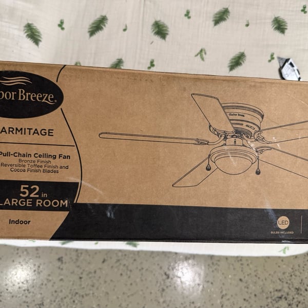 Harbor Breeze Armitage Pull-Chain Ceiling Fan Size 52 In Bronze Finish