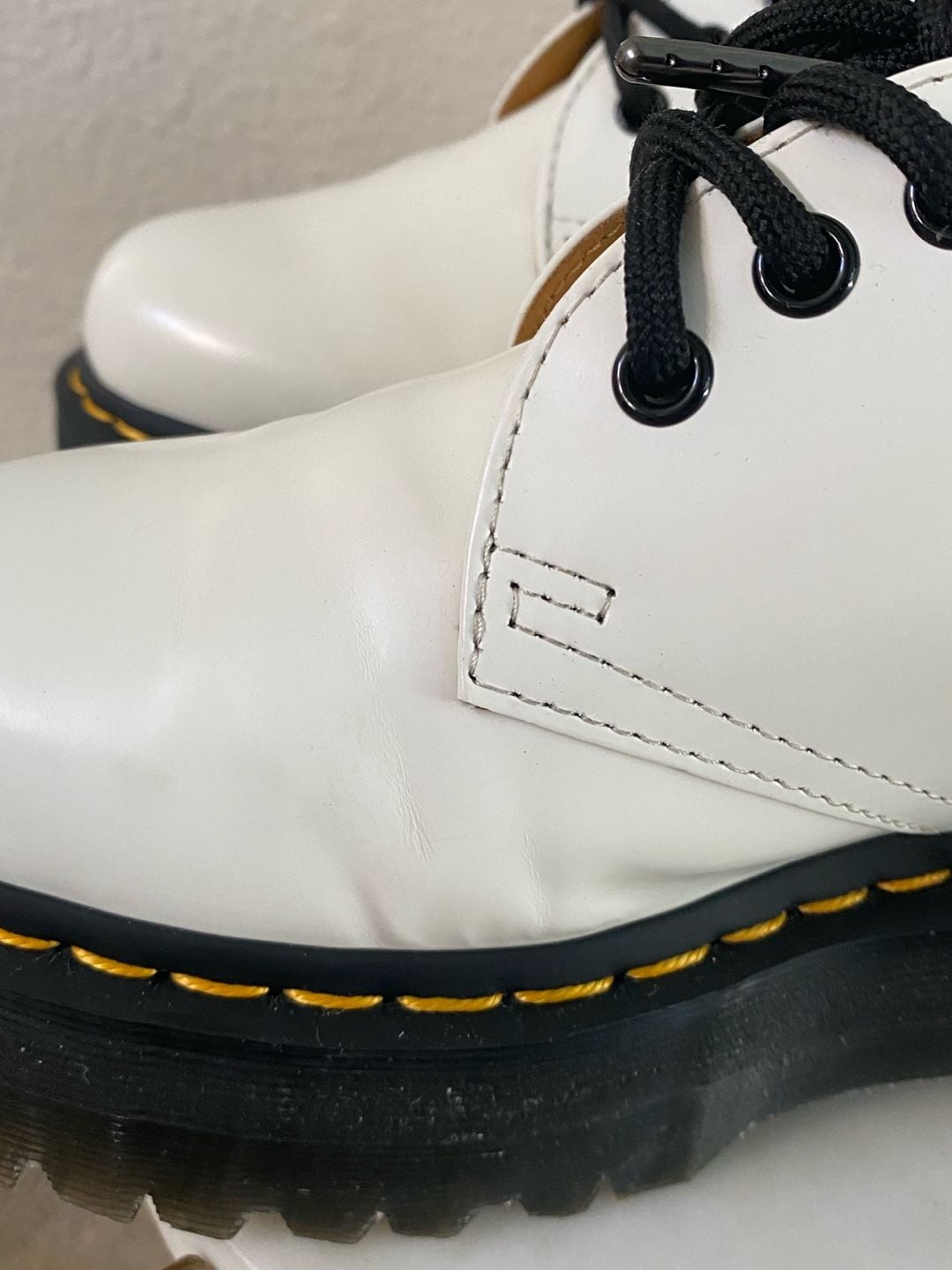 Dr. Martens 1461 Quad Platform Shoes White Leather 9
