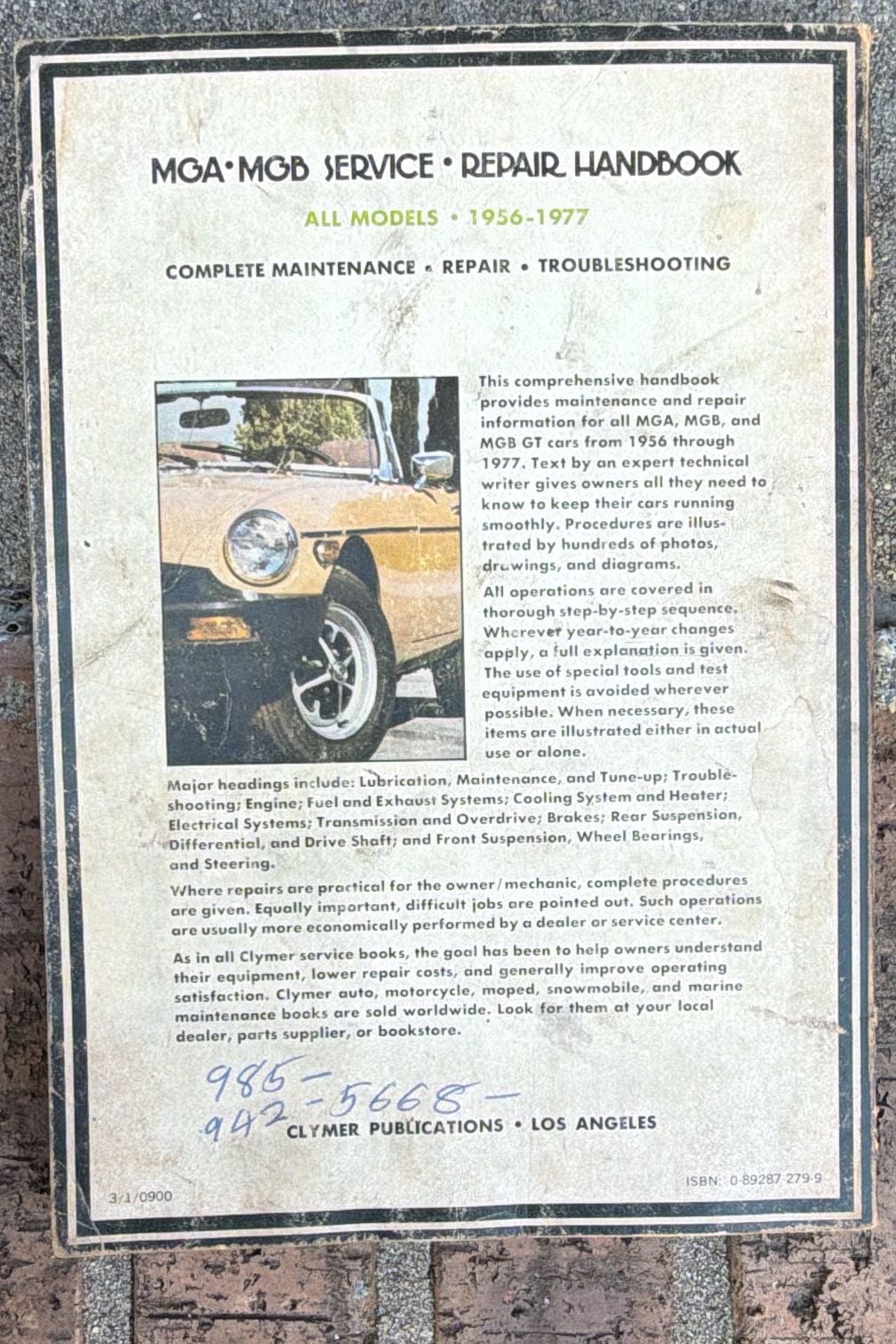 Clymer MGA MGB Service Repair Handbook 1956-1977 2