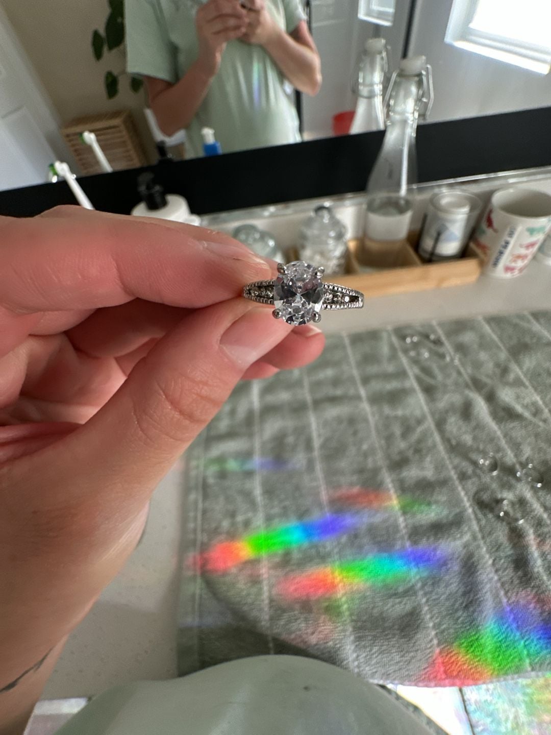Lavish by TJM Sterling Silver Oval Cubic Zirconia Ring 1