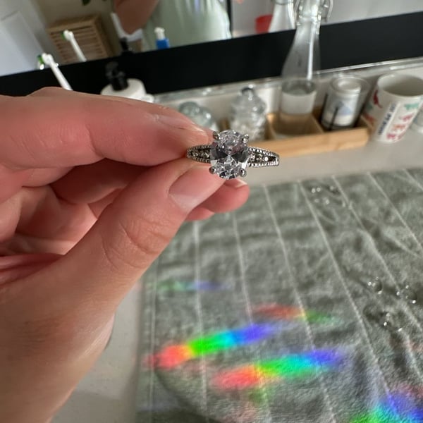 Lavish by TJM Sterling Silver Oval Cubic Zirconia Ring