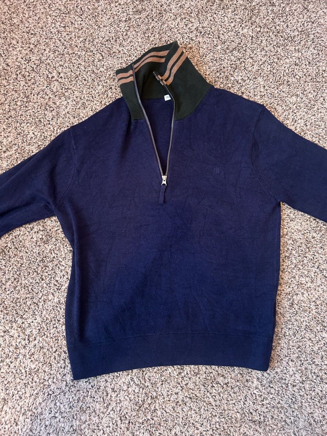 JW Anderson Uniqlo 1/4 Zip Sweater Size L Blue Wool Blend 2