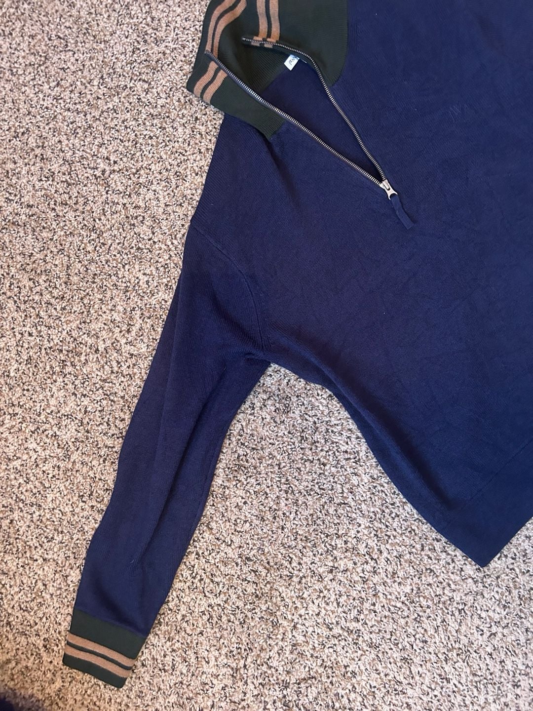 JW Anderson Uniqlo 1/4 Zip Sweater Size L Blue Wool Blend 4