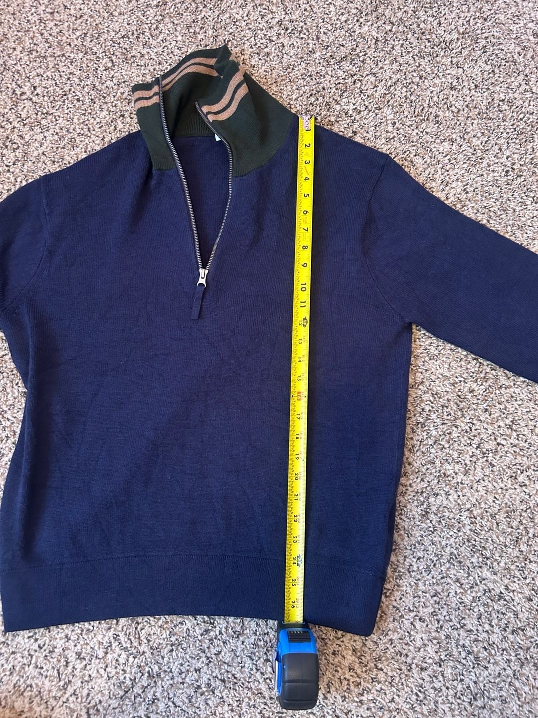 JW Anderson Uniqlo 1/4 Zip Sweater Size L Blue Wool Blend 7