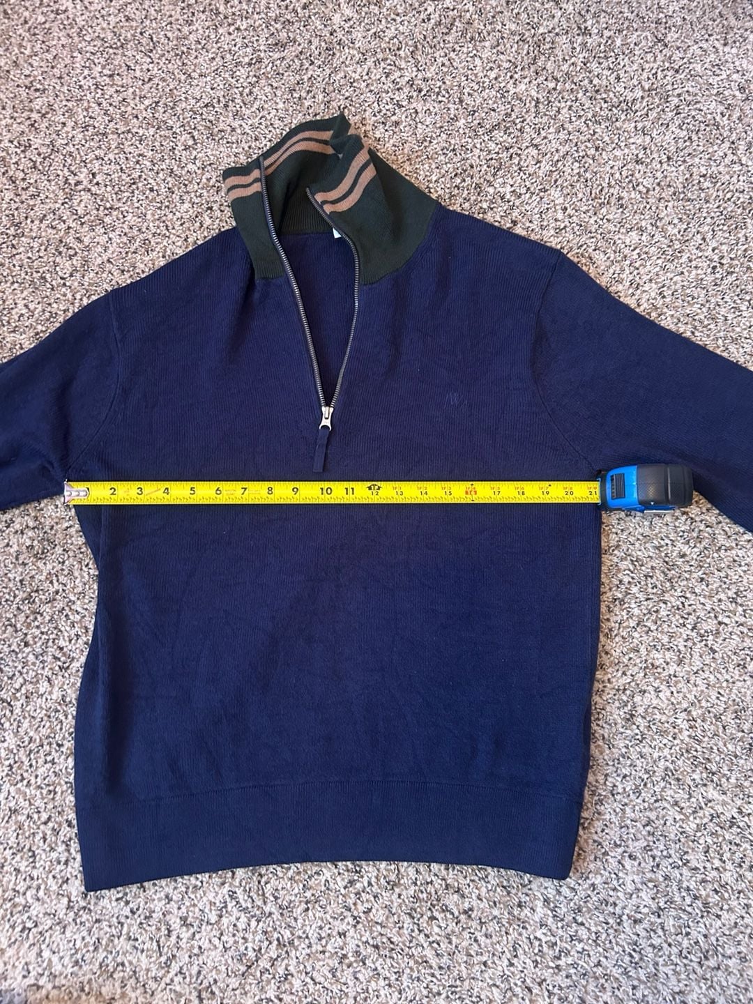 JW Anderson Uniqlo 1/4 Zip Sweater Size L Blue Wool Blend 11