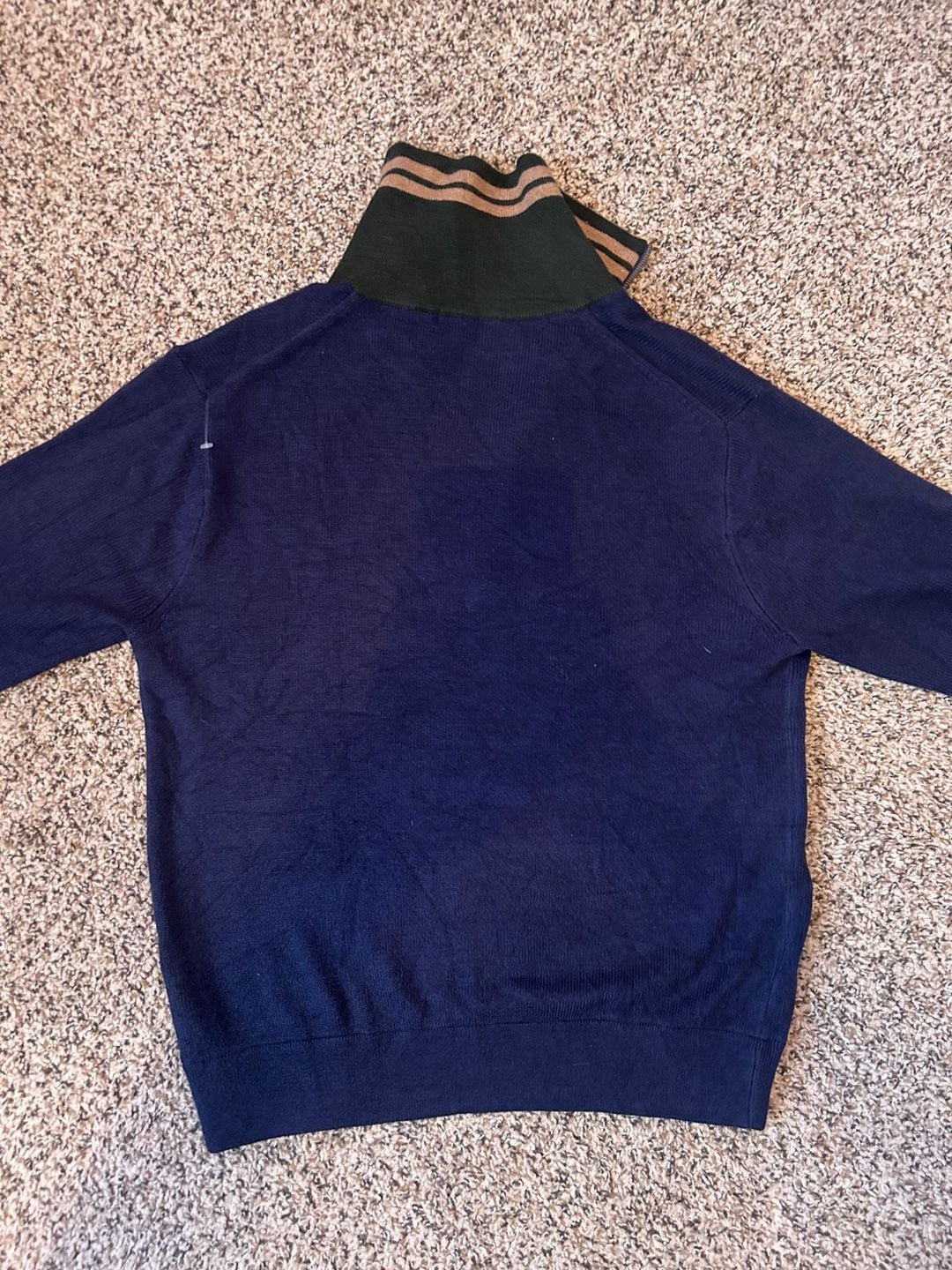 JW Anderson Uniqlo 1/4 Zip Sweater Size L Blue Wool Blend 12