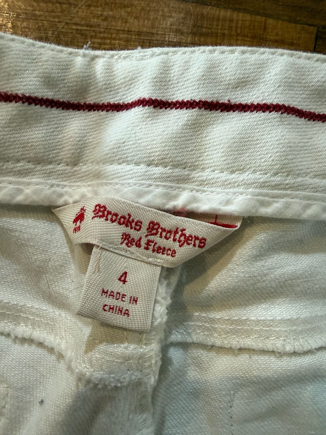 Brooks Brothers Red Fleece Pants Size 4 White Denim (n1) 3