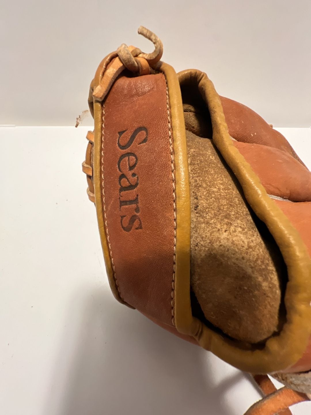 Sears Baseball Glove Top Grain Cowhide Brown Leather Vintage 2