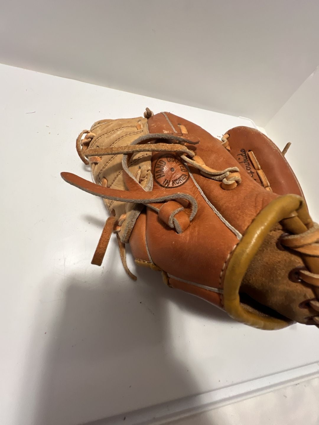 Sears Baseball Glove Top Grain Cowhide Brown Leather Vintage 4