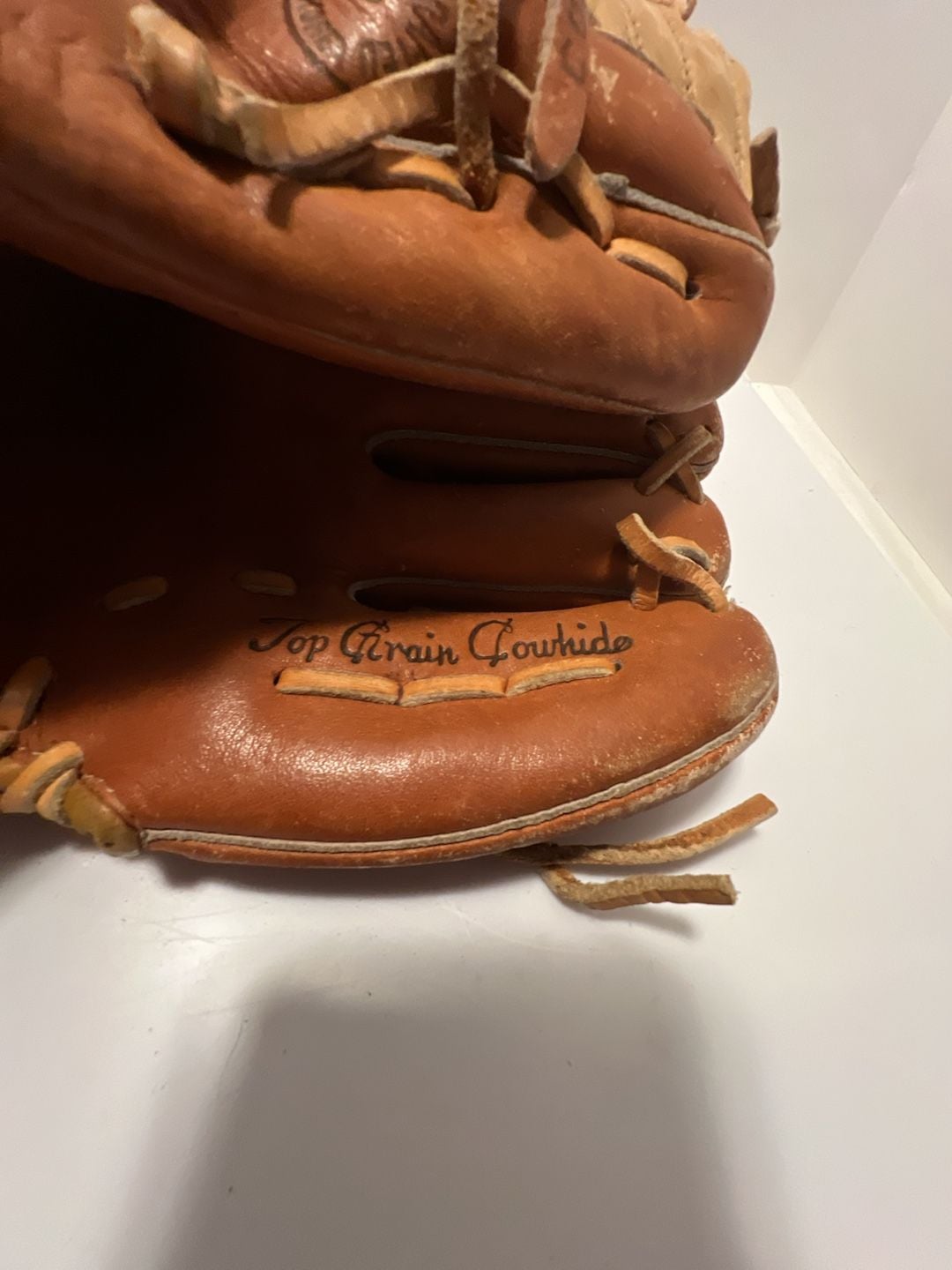 Sears Baseball Glove Top Grain Cowhide Brown Leather Vintage 5