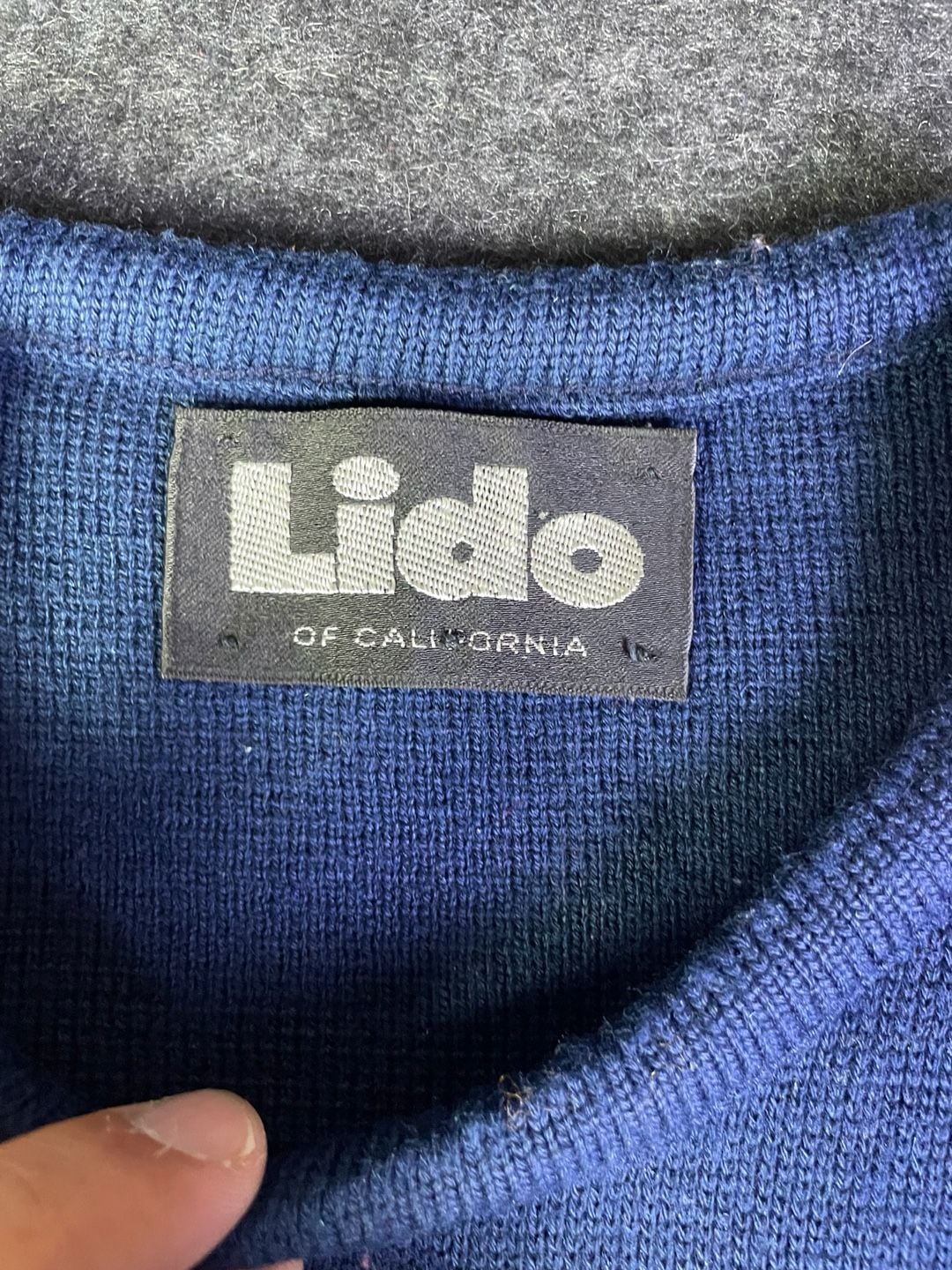 Lido of California Vintage Knit Sweater Blue Red Yellow Stripes 3