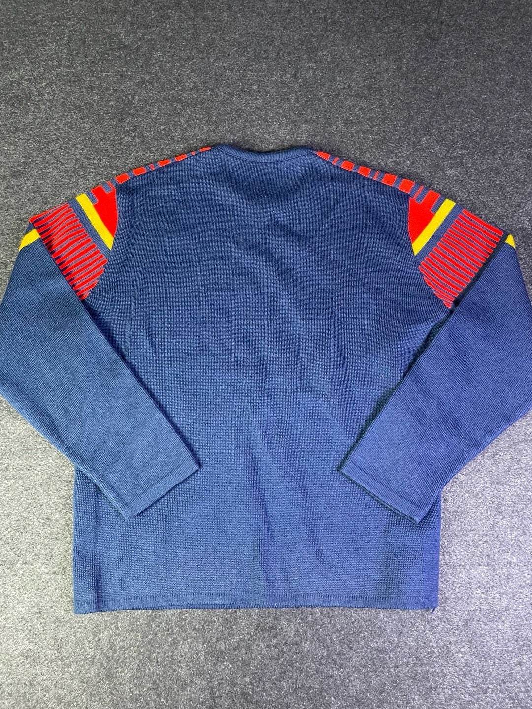 Lido of California Vintage Knit Sweater Blue Red Yellow Stripes 10