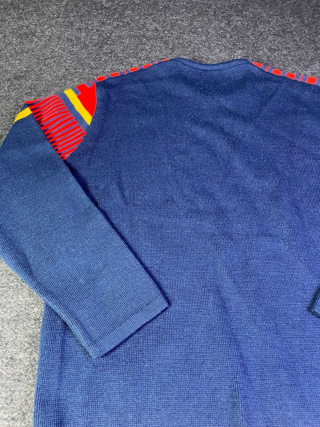 Lido of California Vintage Knit Sweater Blue Red Yellow Stripes 11