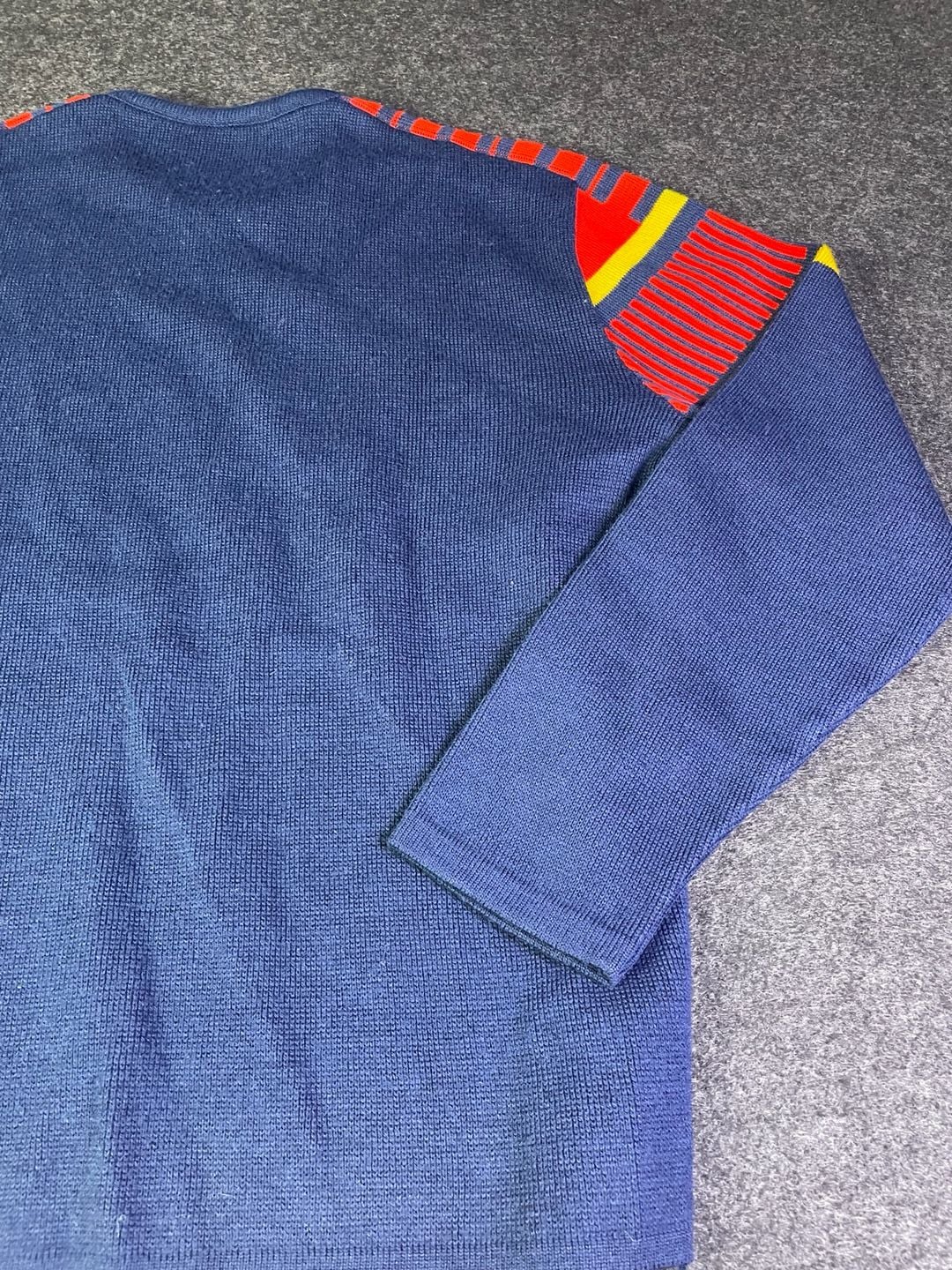 Lido of California Vintage Knit Sweater Blue Red Yellow Stripes 12