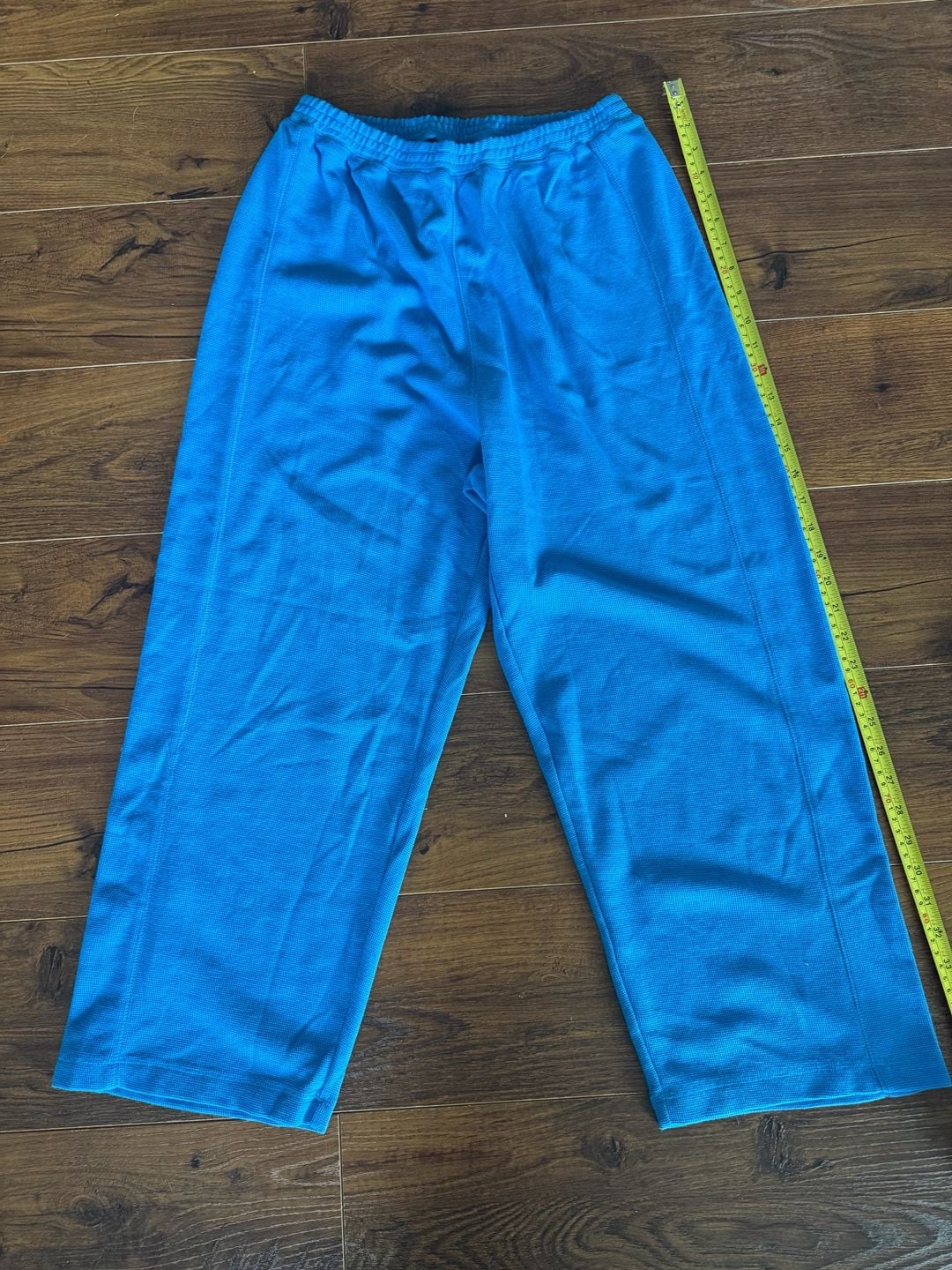 Jeffrey Banks Lounge Pants Blue Thermal Waffle Knit Elastic Waist 2