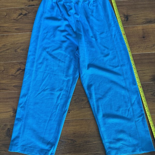 Jeffrey Banks Lounge Pants Blue Thermal Waffle Knit Elastic Waist