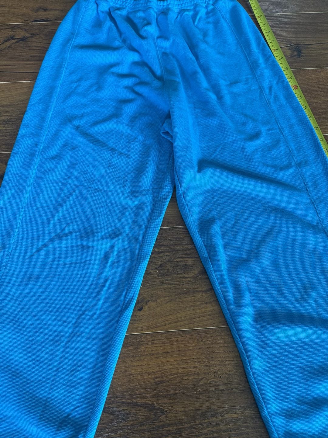 Jeffrey Banks Lounge Pants Blue Thermal Waffle Knit Elastic Waist 3