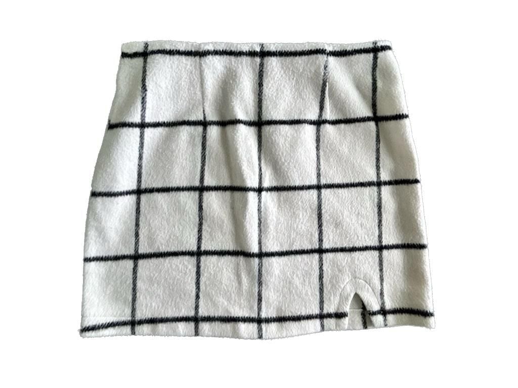 Lulus Spence Ivory Plaid Mini Skirt Size S 3