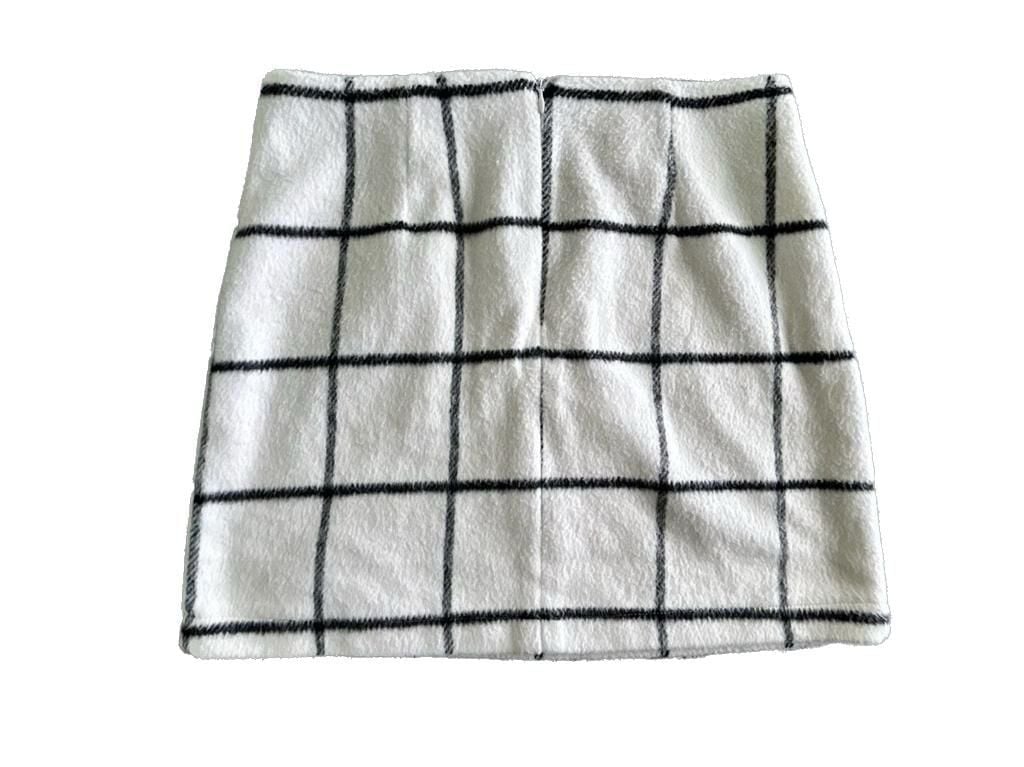 Lulus Spence Ivory Plaid Mini Skirt Size S 4