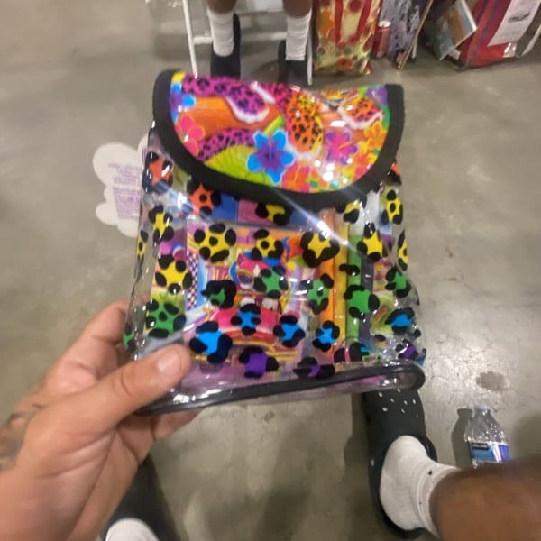 Lisa Frank Clear Vinyl Mini Leopard Backpack