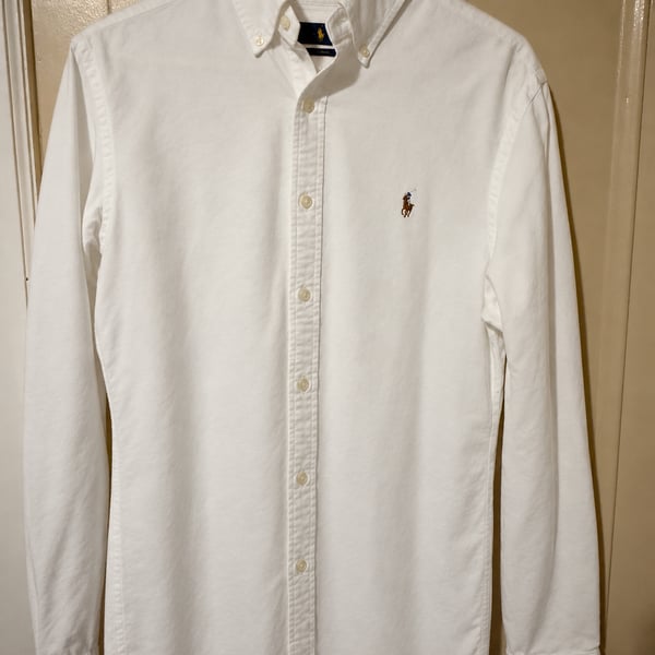 Ralph Lauren Oxford Shirt Size L White Slim Fit Long Sleeve