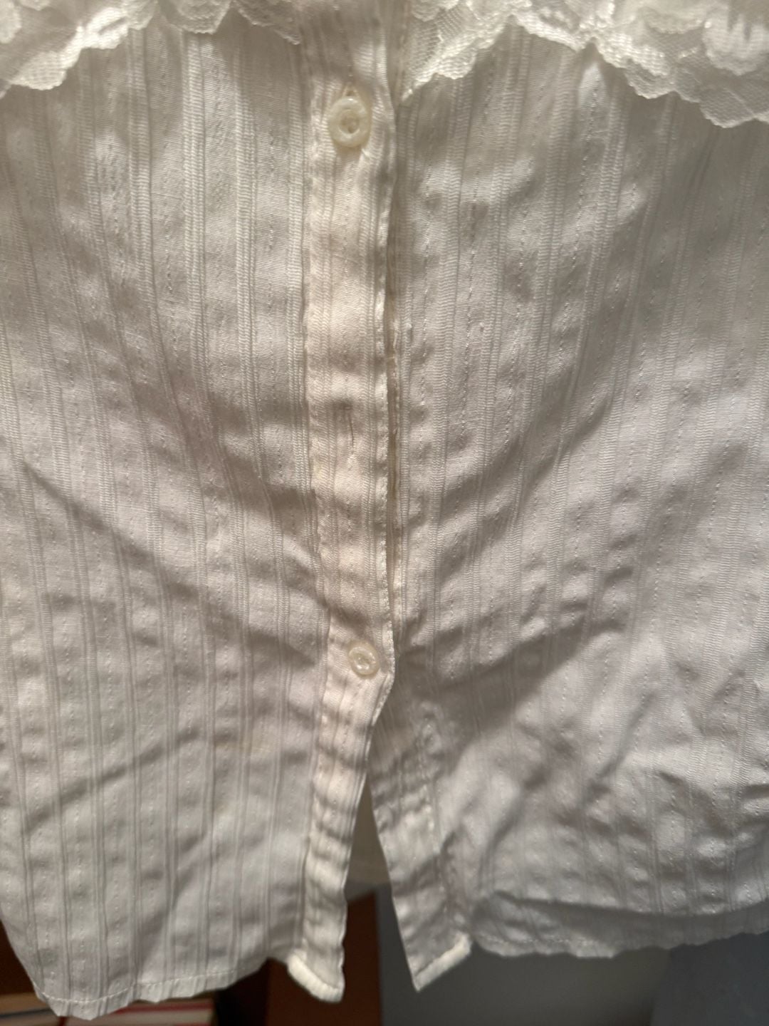 Mirta Rob Blouse Size 4 White Lace Embroidered 4