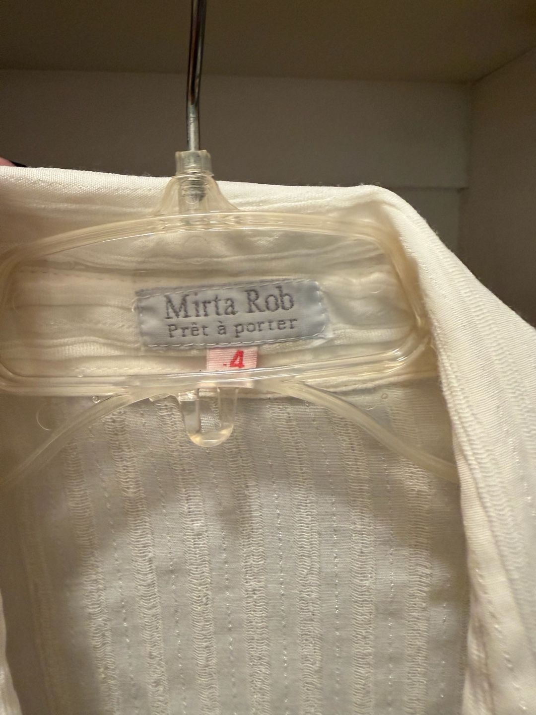 Mirta Rob Blouse Size 4 White Lace Embroidered 5