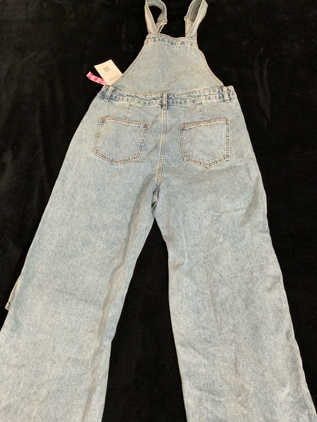 Cider Denim Bowknot Overalls Wide Leg Bow Tie Jean Jumpsuit Light Wash size XS 10
