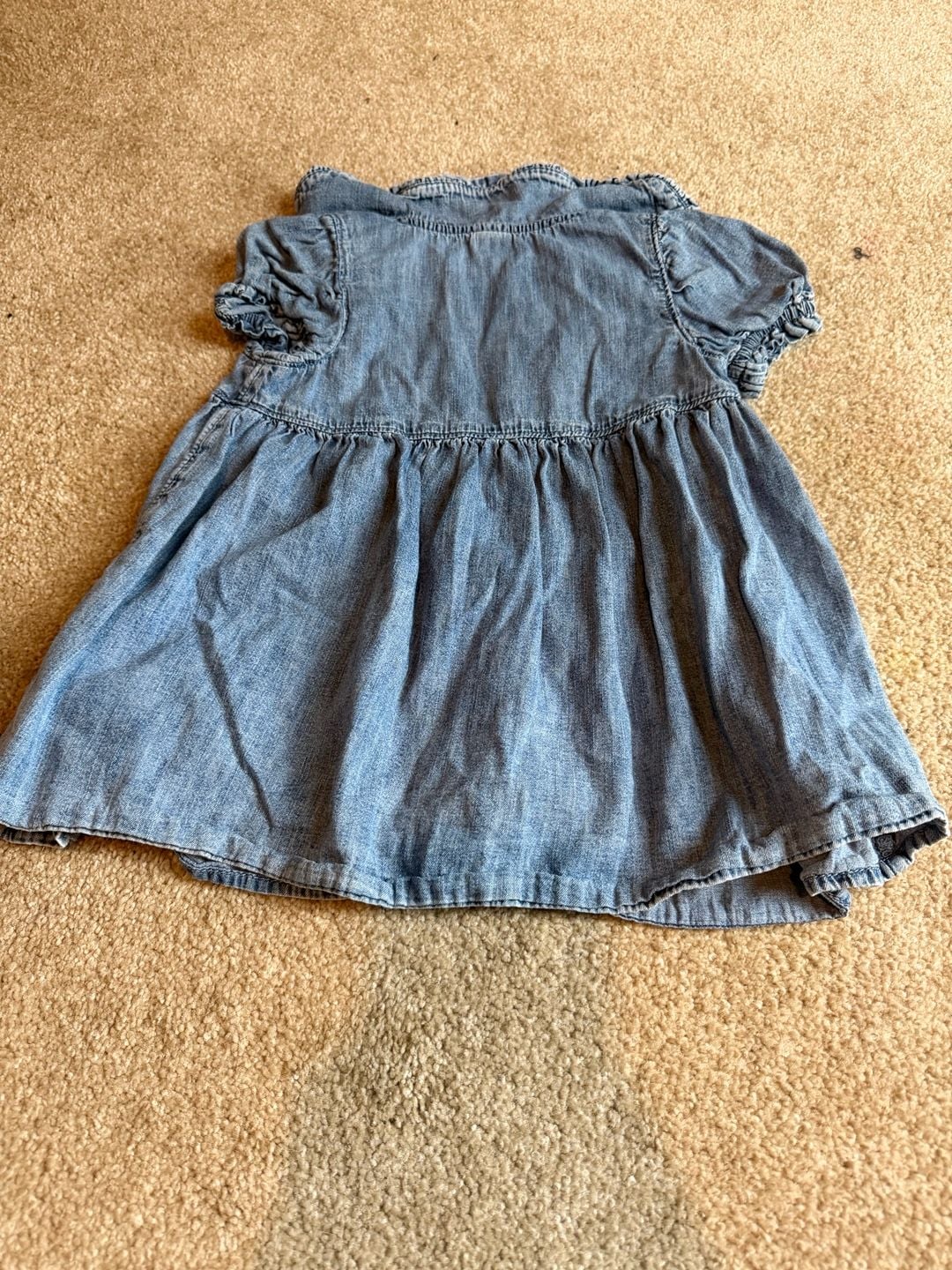 Okie Dokie Toddler Denim Dress Size 2T Blue Button-Up Ruffle 3