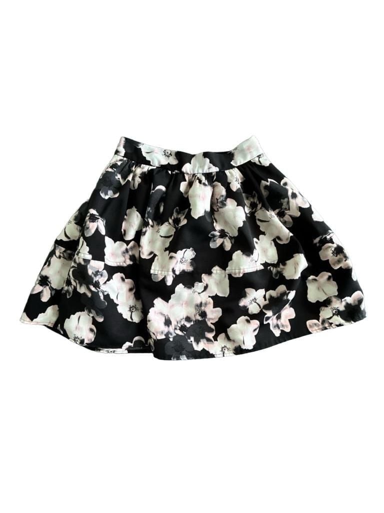 Express Floral Mini Skirt Size 2 Black White 3
