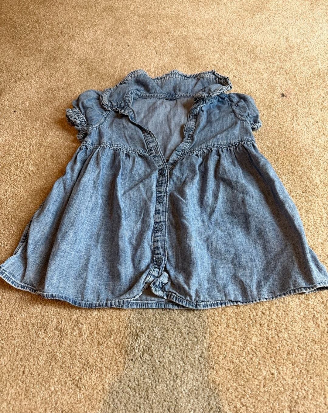 Okie Dokie Toddler Denim Dress Size 2T Blue Button-Up Ruffle 2
