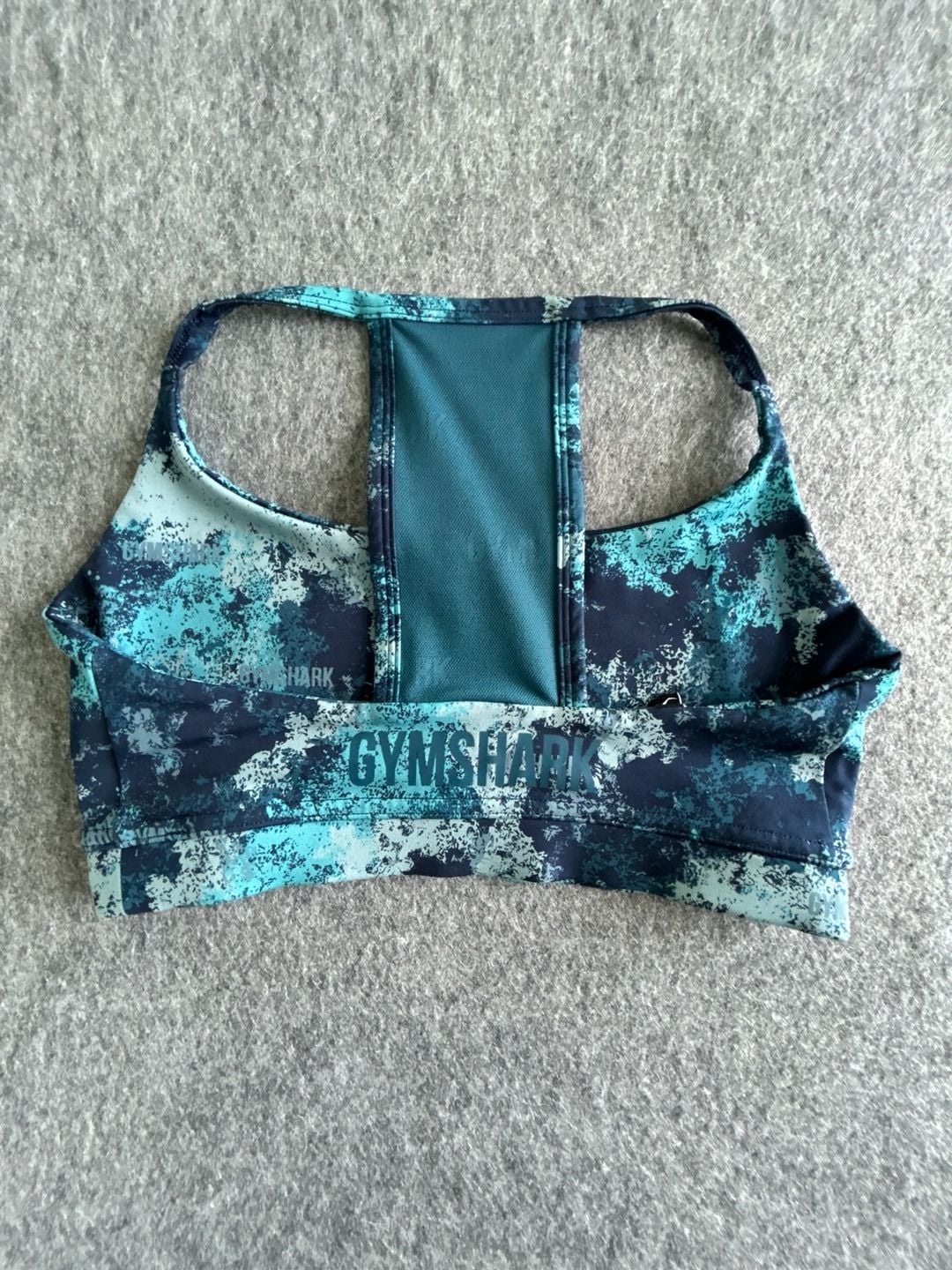 Gymshark Sports Bra Size S Blue Teal Camo Print Activewear 4