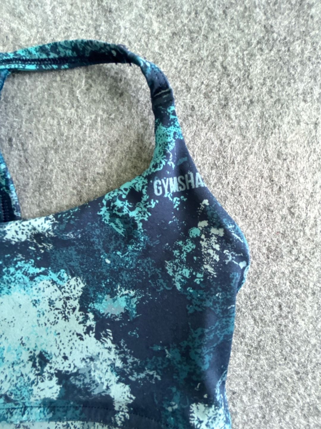 Gymshark Sports Bra Size S Blue Teal Camo Print Activewear 5