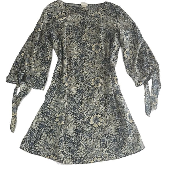 Morris & Co x H&M Tunic Dress Size US 8 Blue Ivory Floral