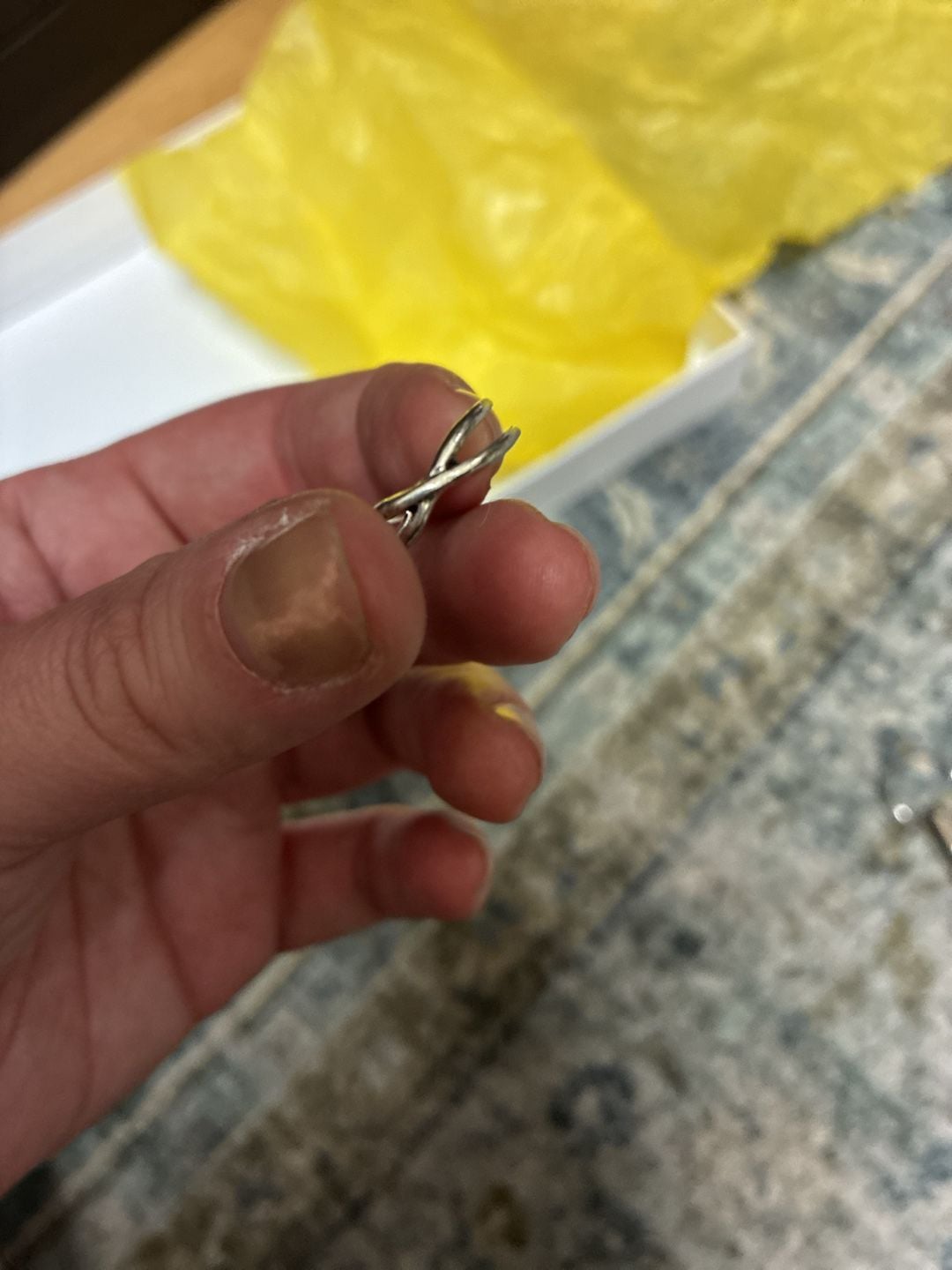 Vintage Y2K Sterling Silver Crossover X Band Ring 6