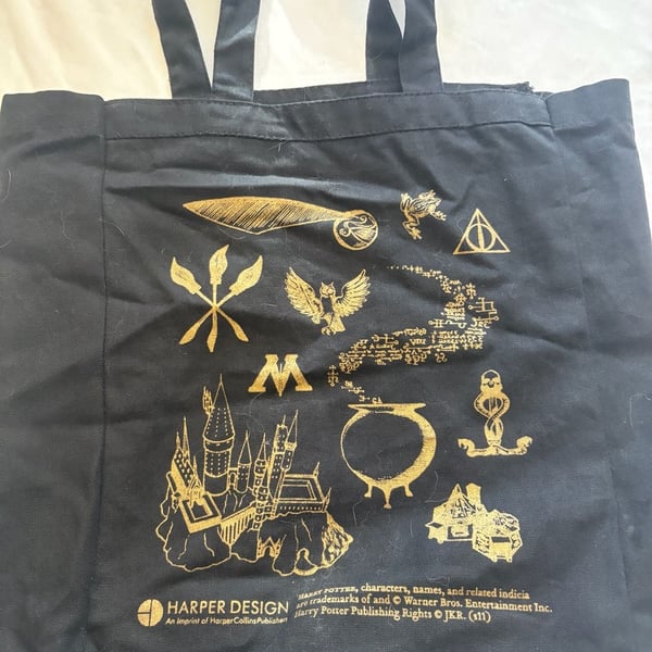 Harper Design Harry Potter Page To Screen Black Tote Bag