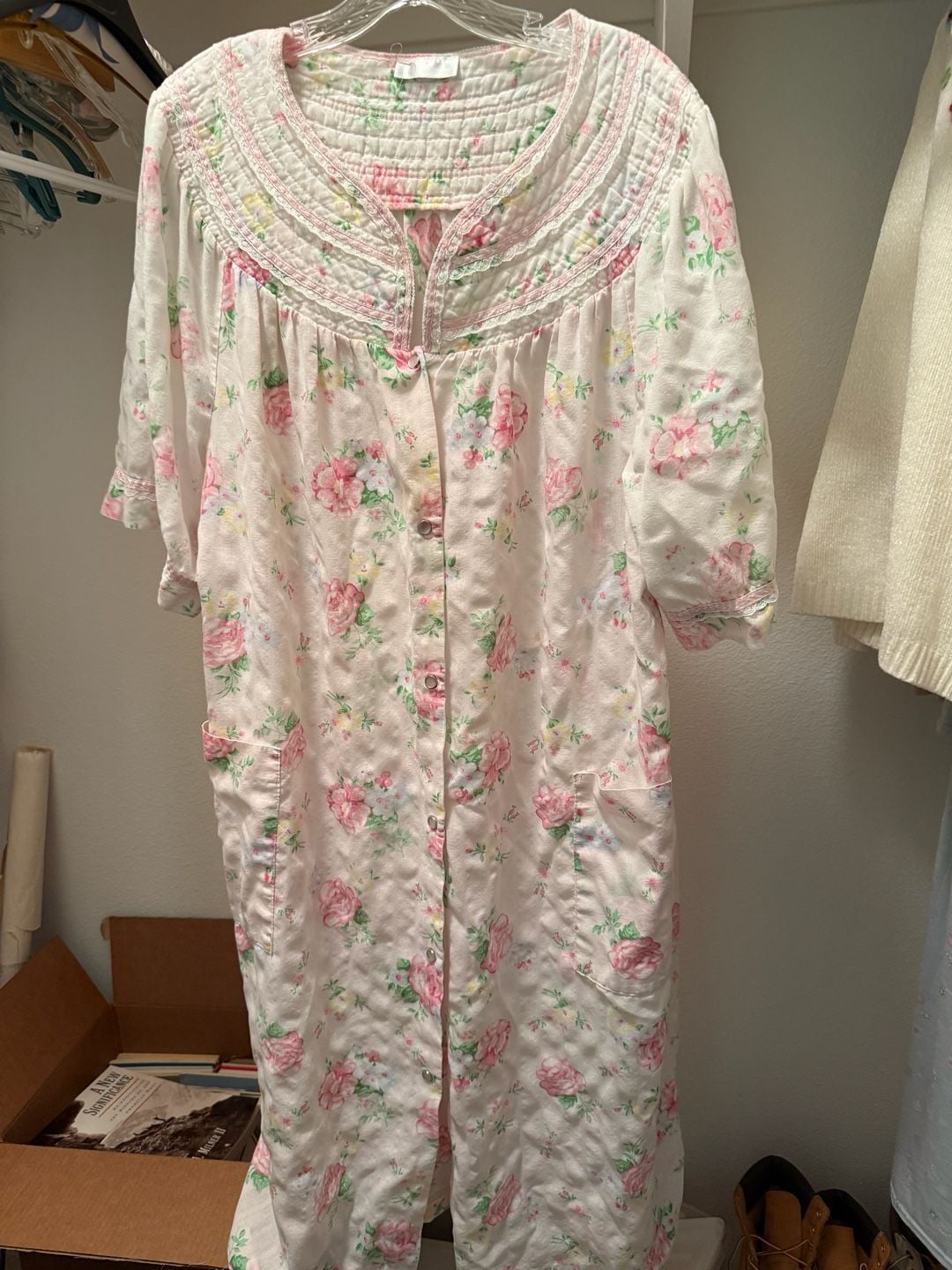 Fundamentals Vintage Quilted Floral Nightgown House Dress 2