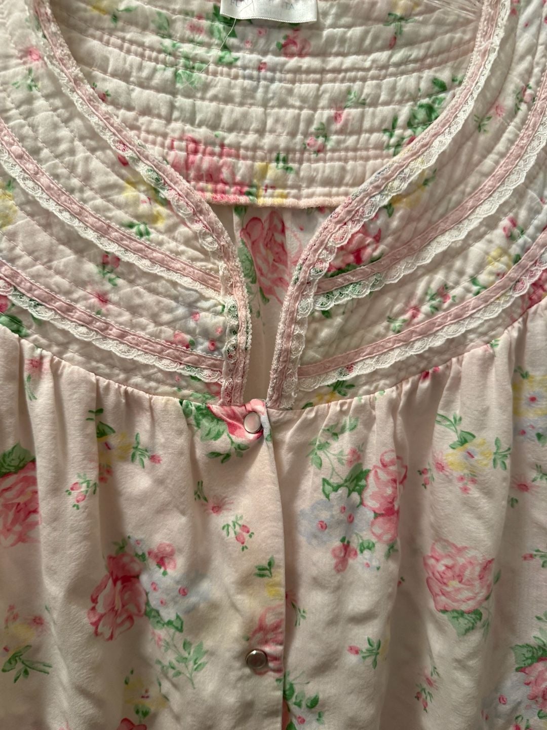 Fundamentals Vintage Quilted Floral Nightgown House Dress 3