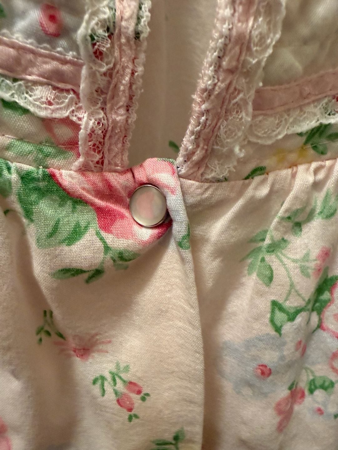 Fundamentals Vintage Quilted Floral Nightgown House Dress 6
