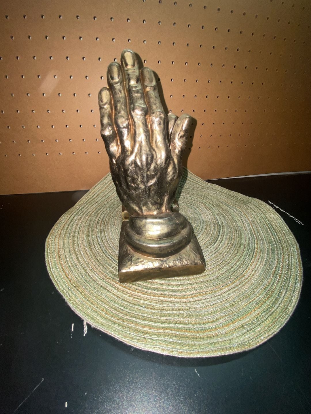 PM Craftsman Praying Hands Bookends Gold Metal Vintage Set of 2 2