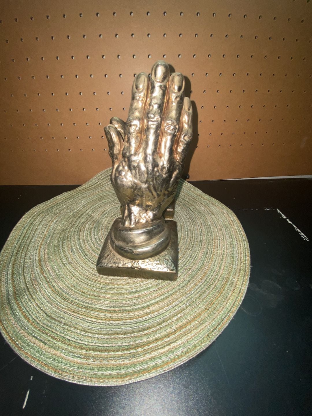 PM Craftsman Praying Hands Bookends Gold Metal Vintage Set of 2 3