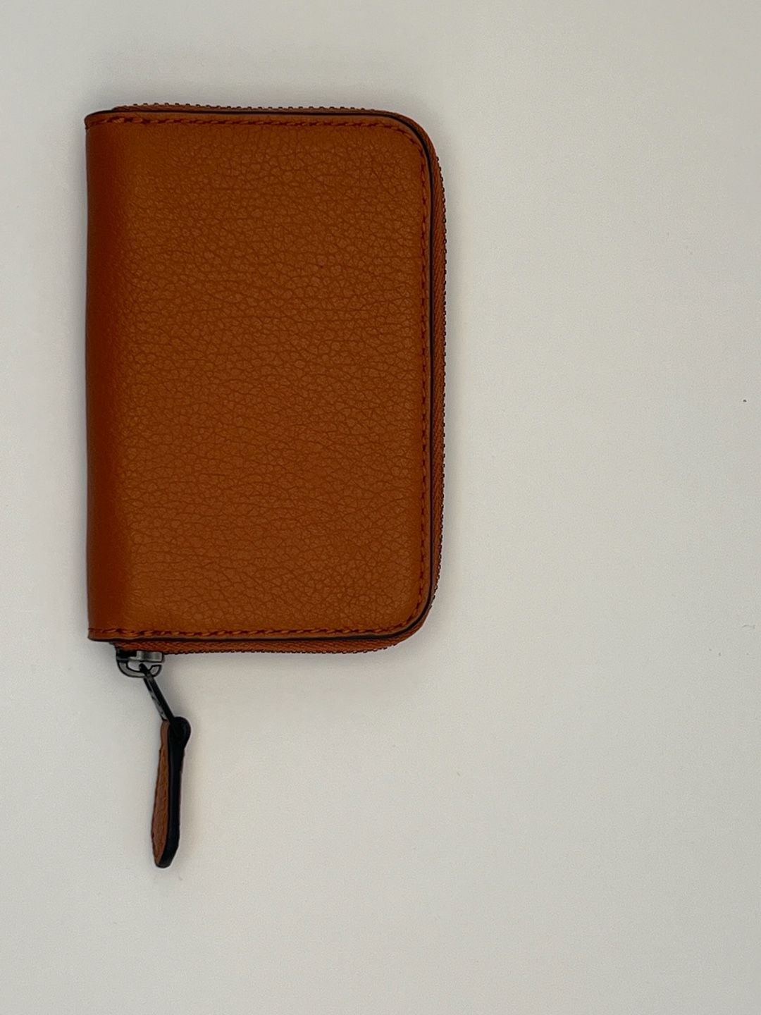 Coach C6207G Zip Around Card Case Canyon Orange Pebbled Leather Wallet 7