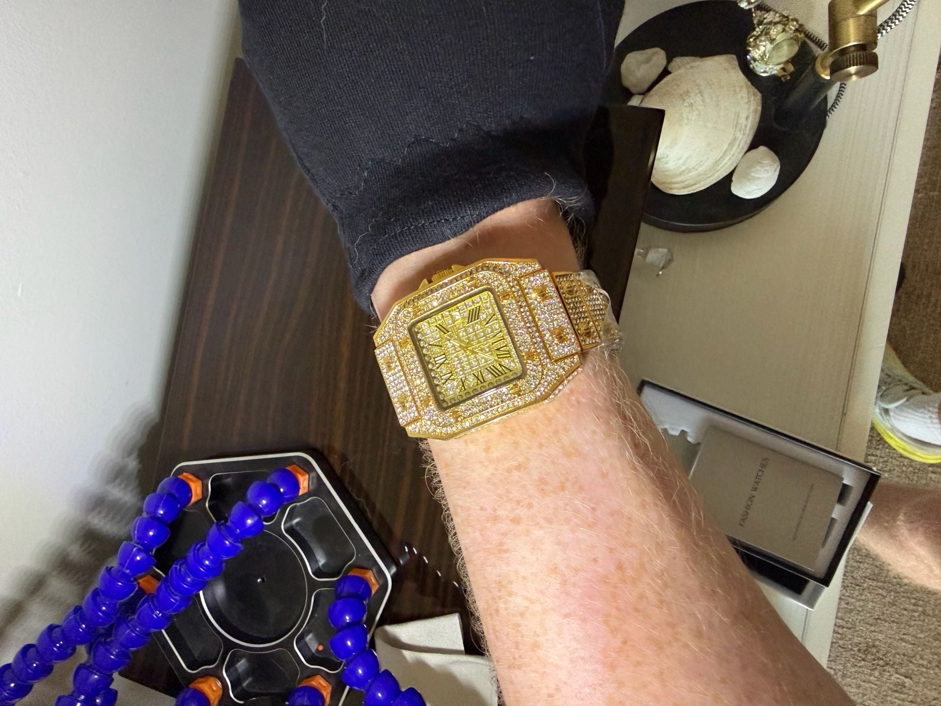 Fashion Watches Iced Out Gold Plated Square Men's Watch 5
