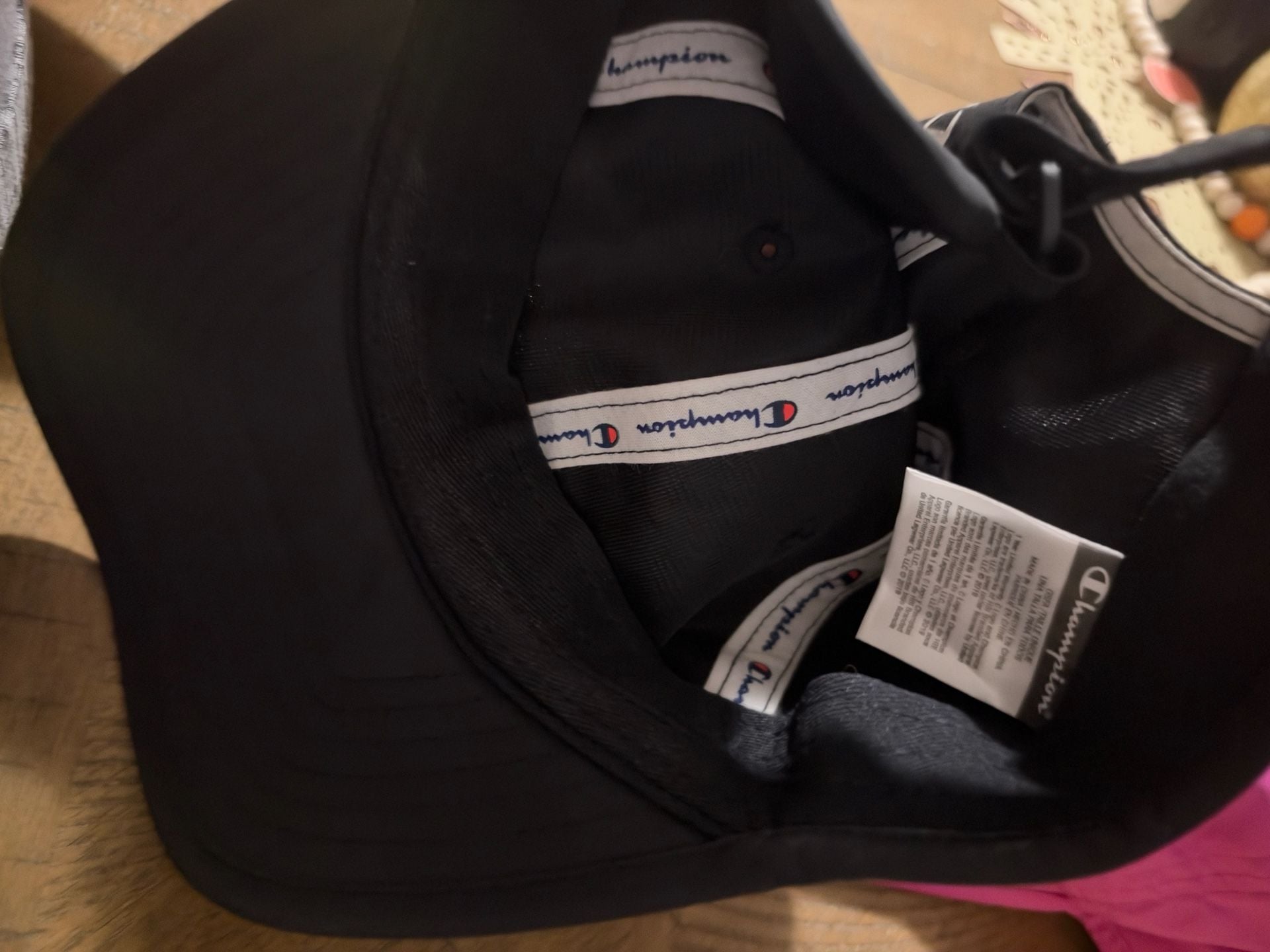 Champion Baseball Cap Black OSFM Adjustable Lightweight Polyester 7