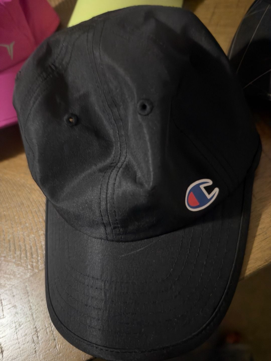 Champion Baseball Cap Black OSFM Adjustable Lightweight Polyester 8