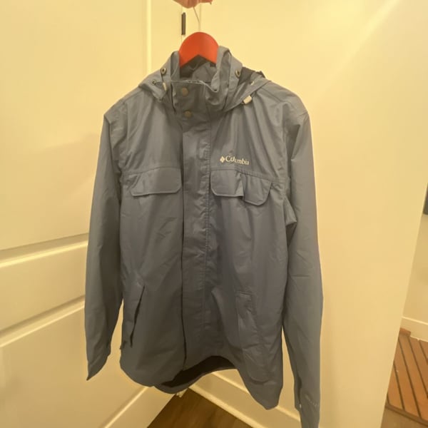Columbia Rain Jacket Size M Blue Omni-Tech Waterproof Hooded
